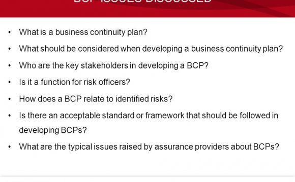 Developing a Business Continuity plan