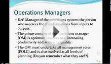 VCE Business Management Unit 3 - Role of Operations Managers